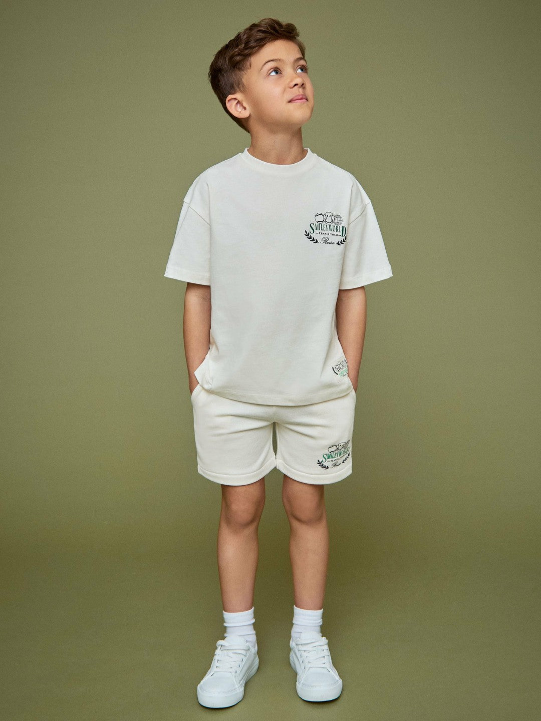 Reiss 3-9 yrs SmileyWorld Oversize T-Shirt in White
