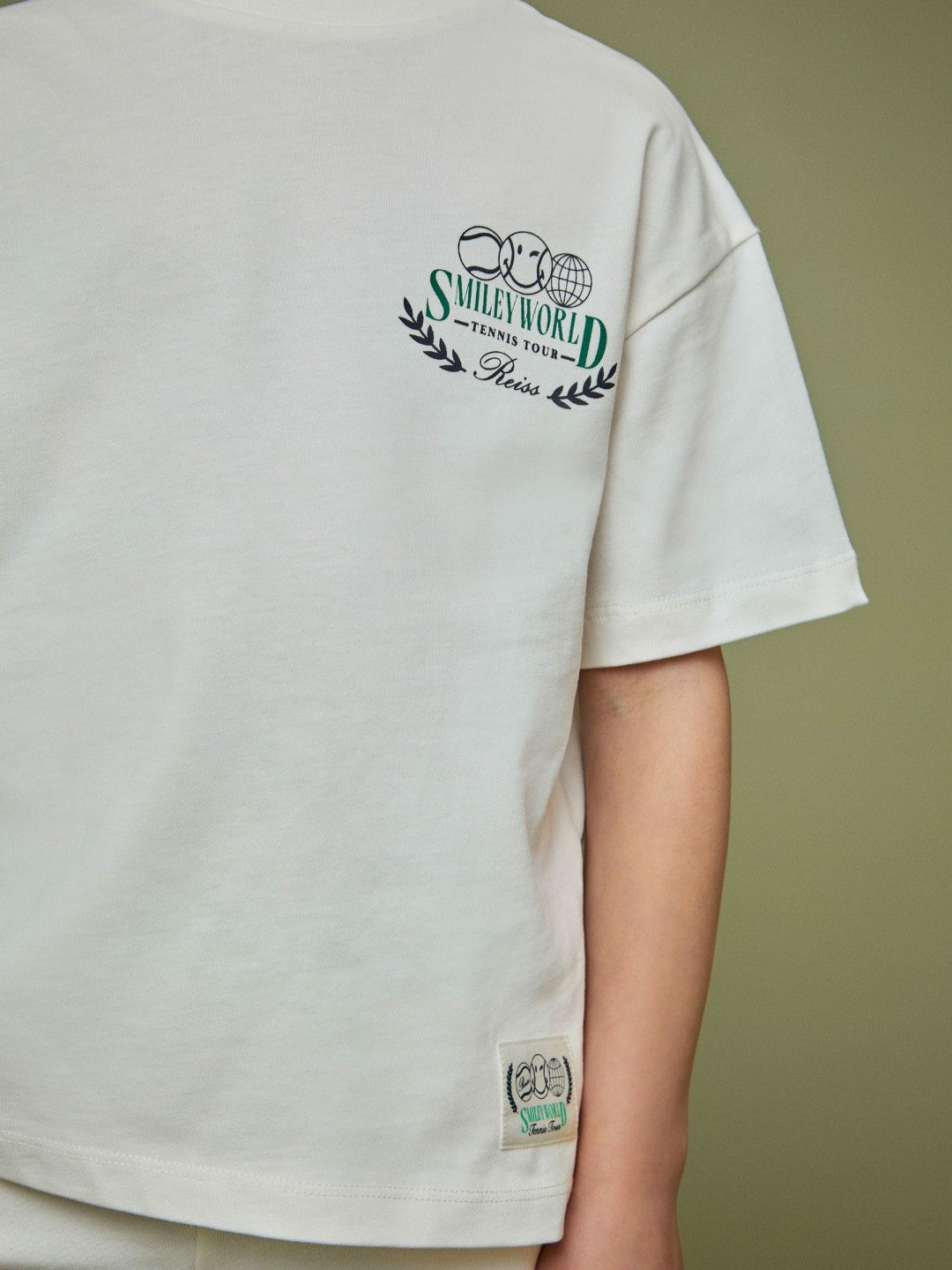 Reiss 3-9 yrs SmileyWorld Oversize T-Shirt in White