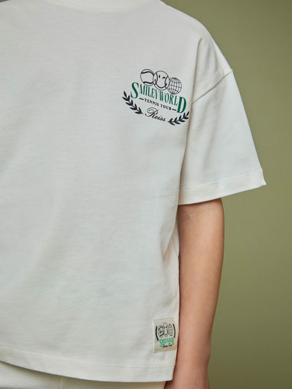 Reiss 3-9 yrs SmileyWorld Oversize T-Shirt in White