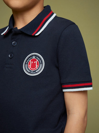 Reiss 9-13 yrs SmileyWorld Piqué Polo Shirt in Navy
