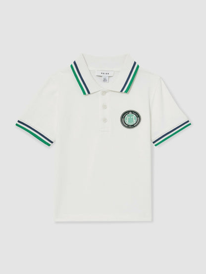 Reiss 9-13 yrs SmileyWorld Piqué Polo Shirt in White