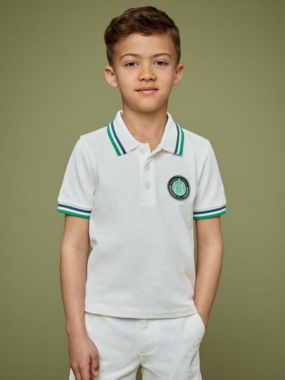 Reiss 9-13 yrs SmileyWorld Piqué Polo Shirt in White
