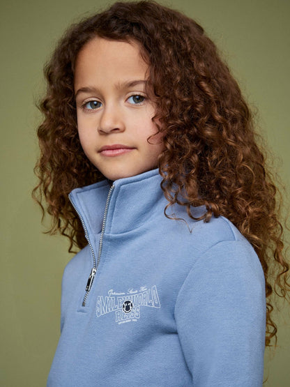 Reiss 9-13 yrs SmileyWorld Half-Zip Sweatshirt Unisex Fit in Blue