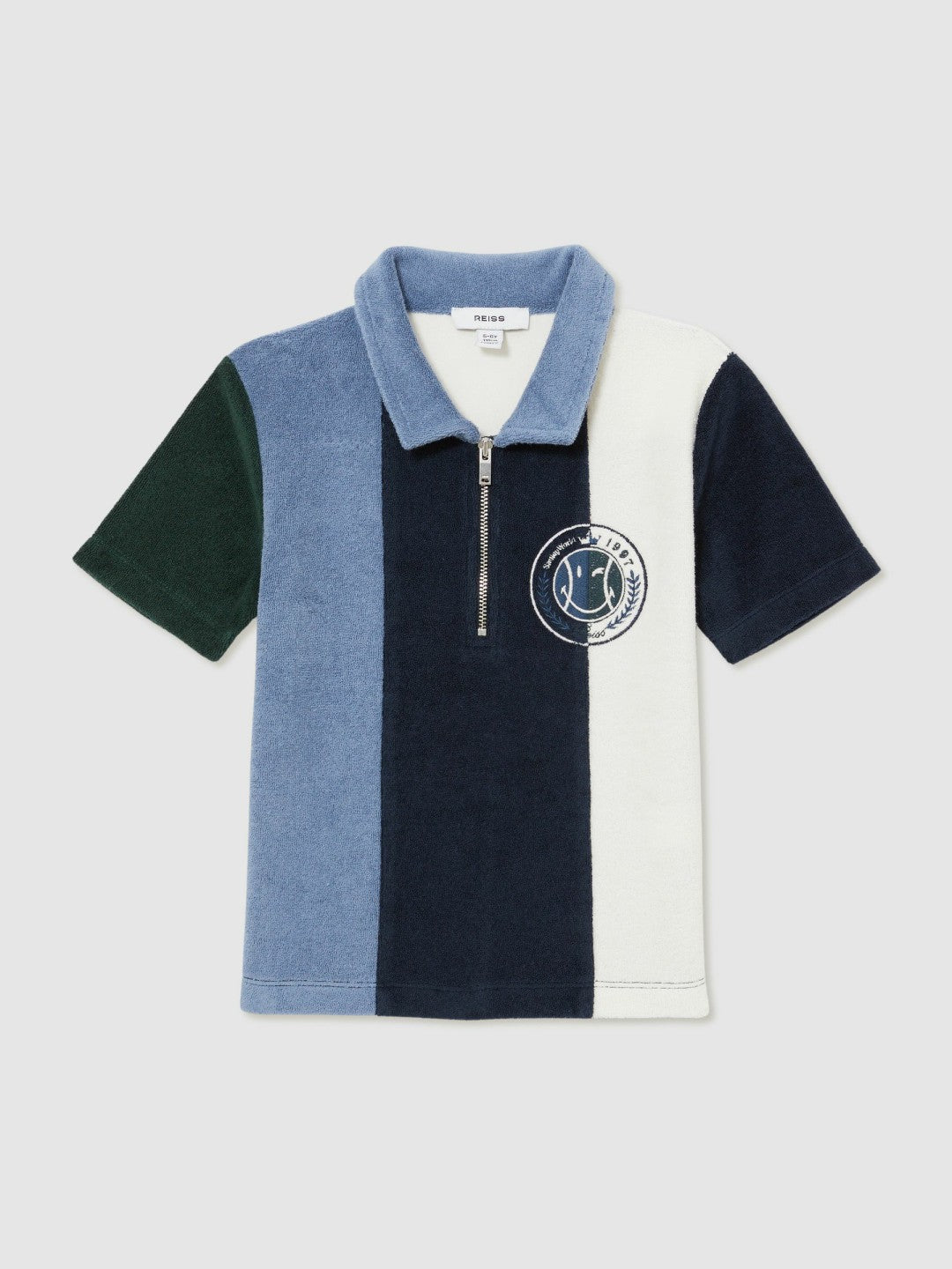 Reiss 13-14 yrs SmileyWorld Towel Polo Shirt in Blue
