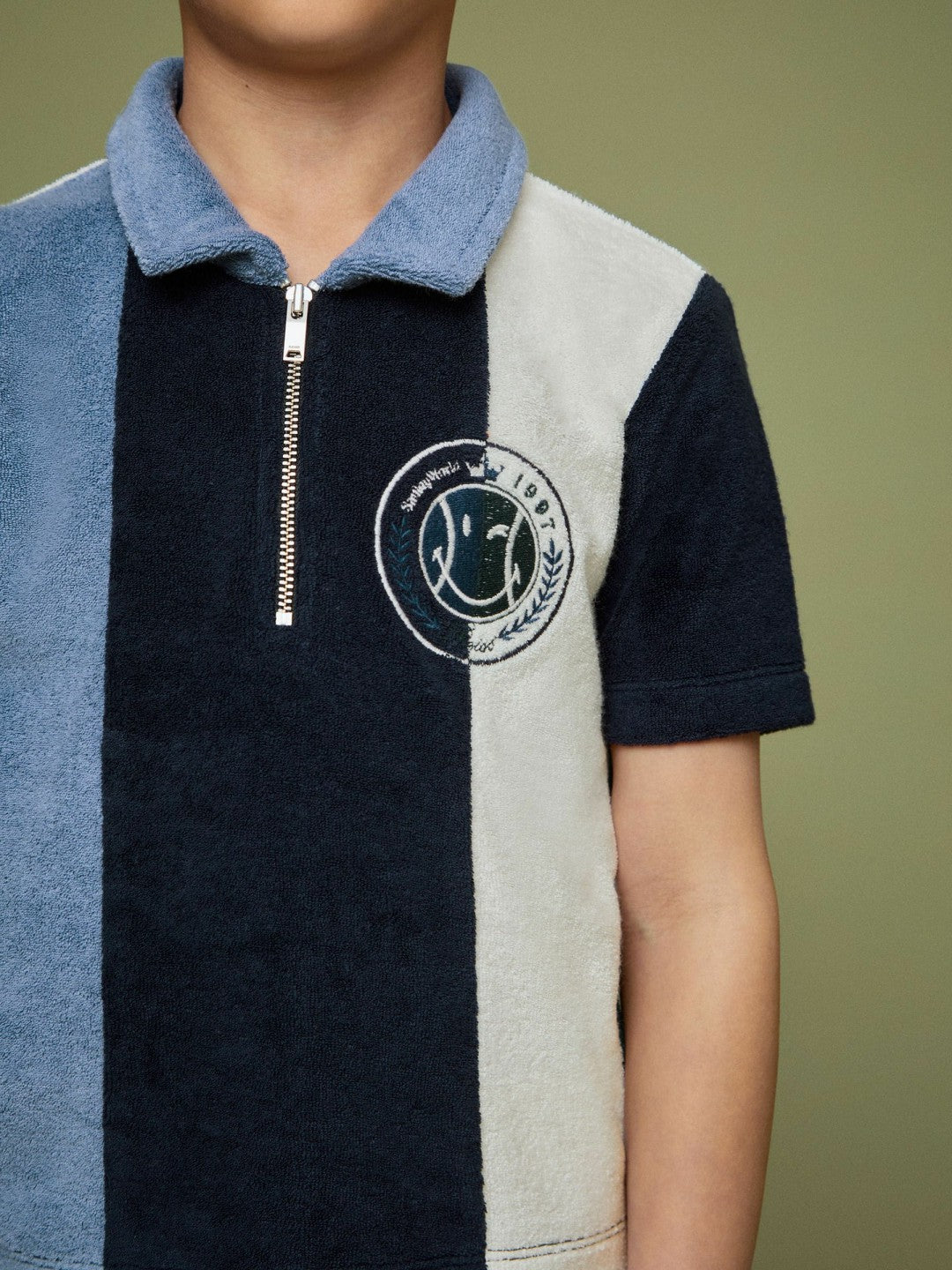 Reiss 13-14 yrs SmileyWorld Towel Polo Shirt in Blue