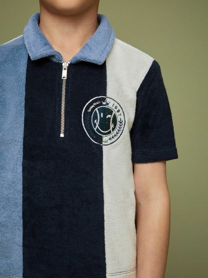 Reiss 13-14 yrs SmileyWorld Towel Polo Shirt in Blue