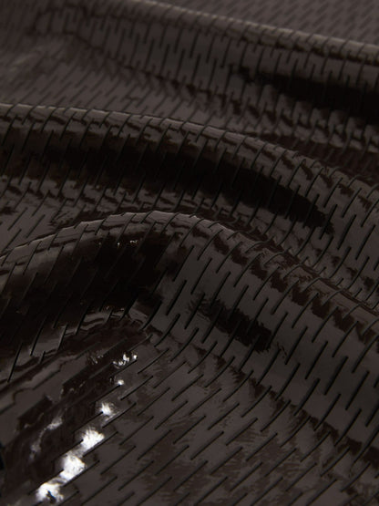 Reiss Atelier Laser-Cut Pencil Skirt in Chocolate