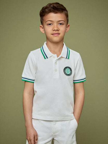 Reiss 13-14 yrs SmileyWorld Piqué Polo Shirt in White