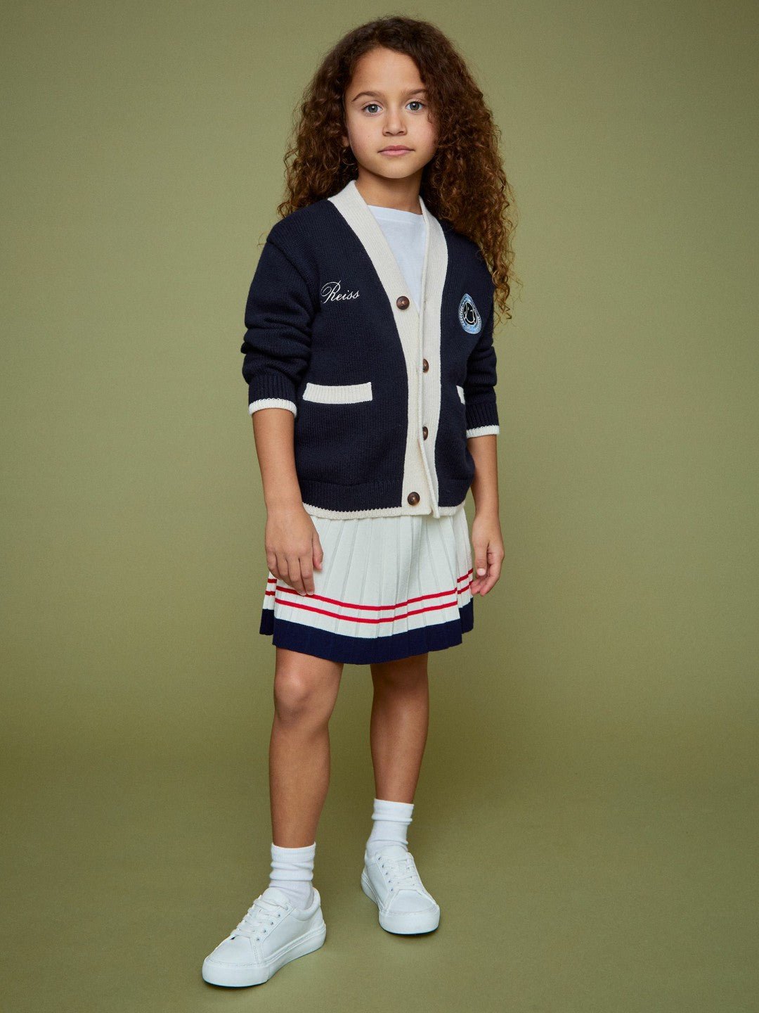 Reiss 13-14 yrs SmileyWorld Logo Cardigan Unisex Fit in Off White