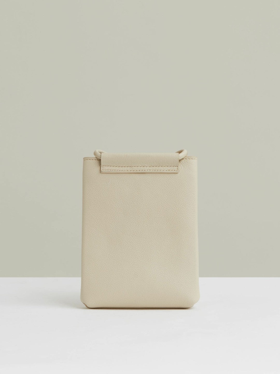 Reiss Leather Phone Holder in Off White
