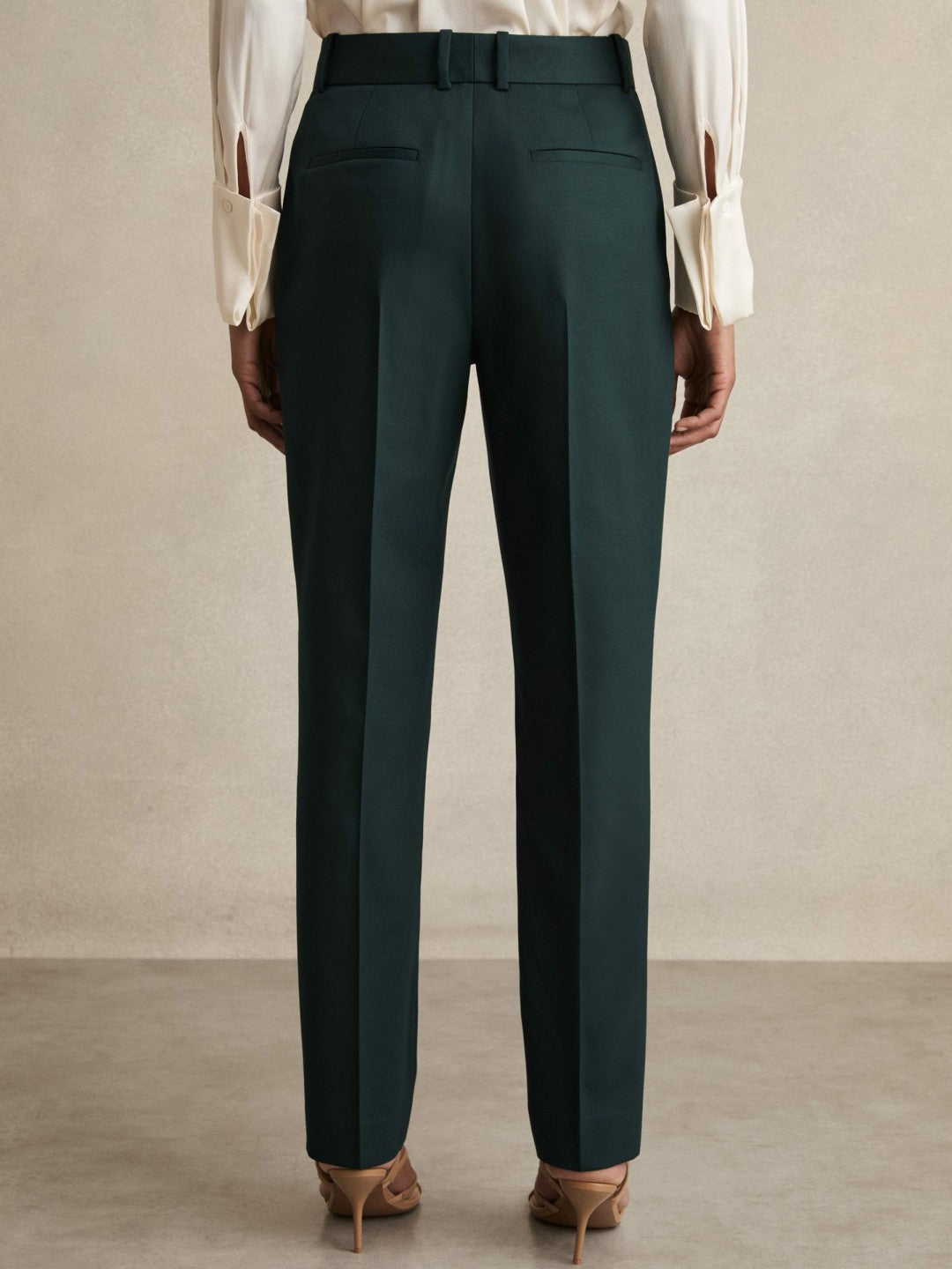 Reiss Petite Wool-Blend Slim-Fit Suit Trousers in Green