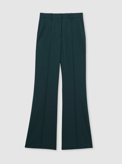 Reiss Petite Wool-Blend Wide-Leg Suit Trousers in Green