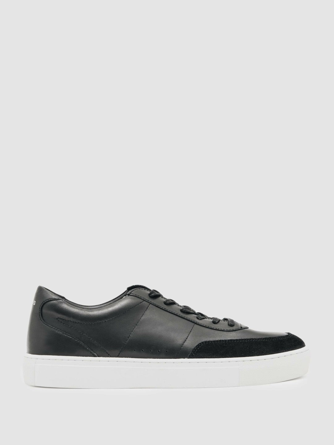 Reiss Bonded-Leather Low-Top Trainers in Black