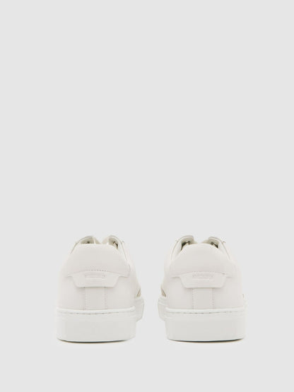 Reiss Bonded-Leather Low-Top Trainers in White