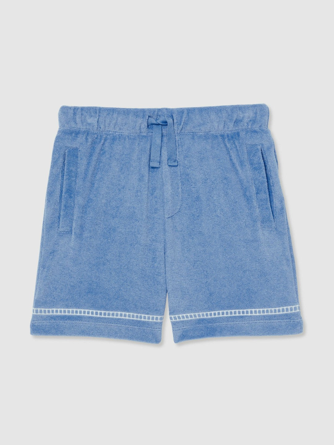 Reiss 13-14 yrs Towelling Brand-Embroidered Shorts in Airforce Blue