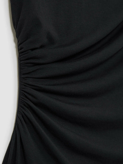 Reiss Stretch-Modal Ruched Vest in Black