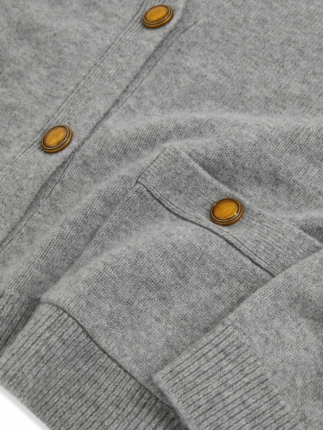 Reiss Wool-Cashmere Button Cardigan in Silver Grey