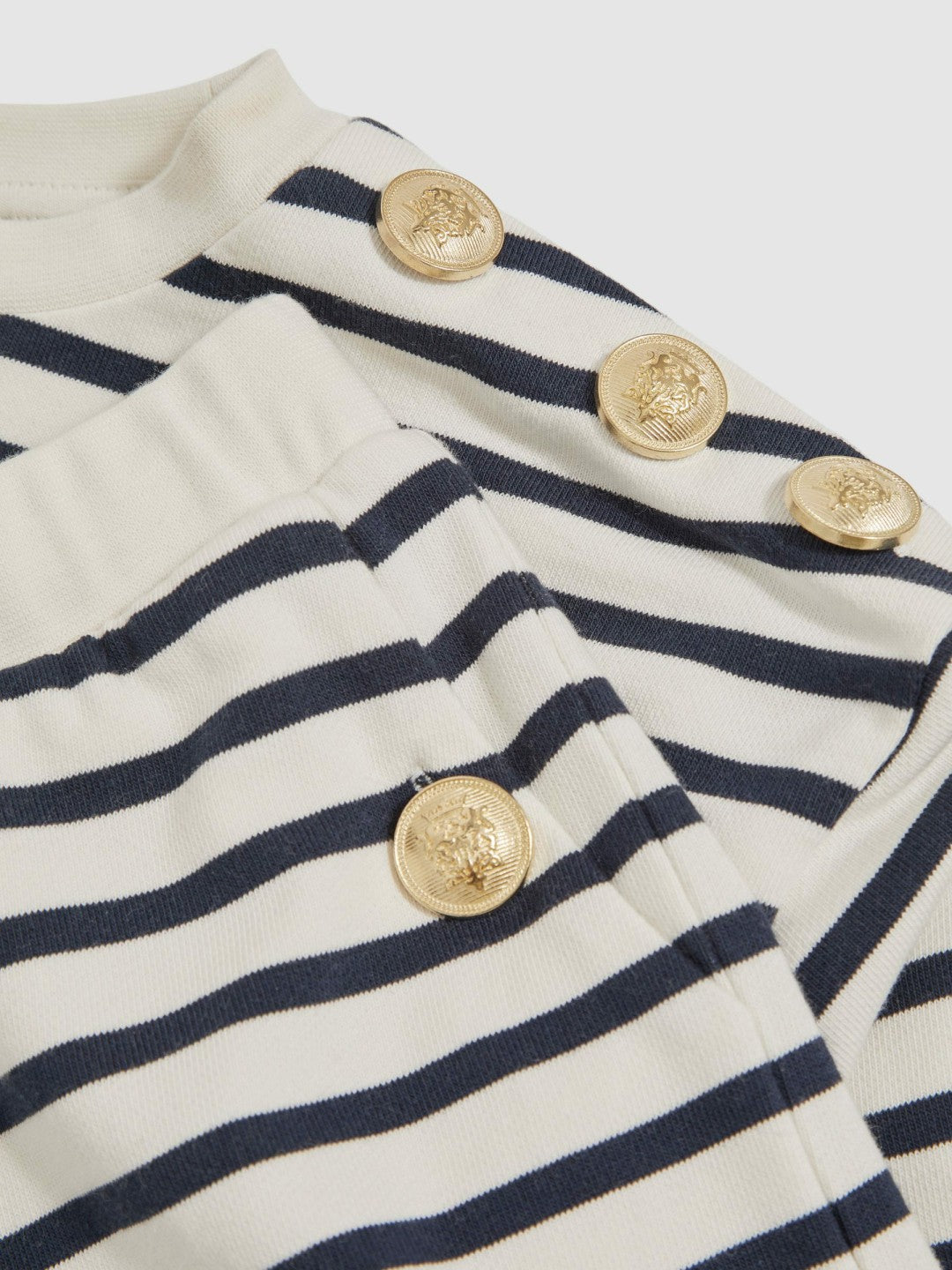 Reiss 3-9 yrs Stripe Sweatshirt and Shorts Set Cotton-Blend in Navy/Ivory