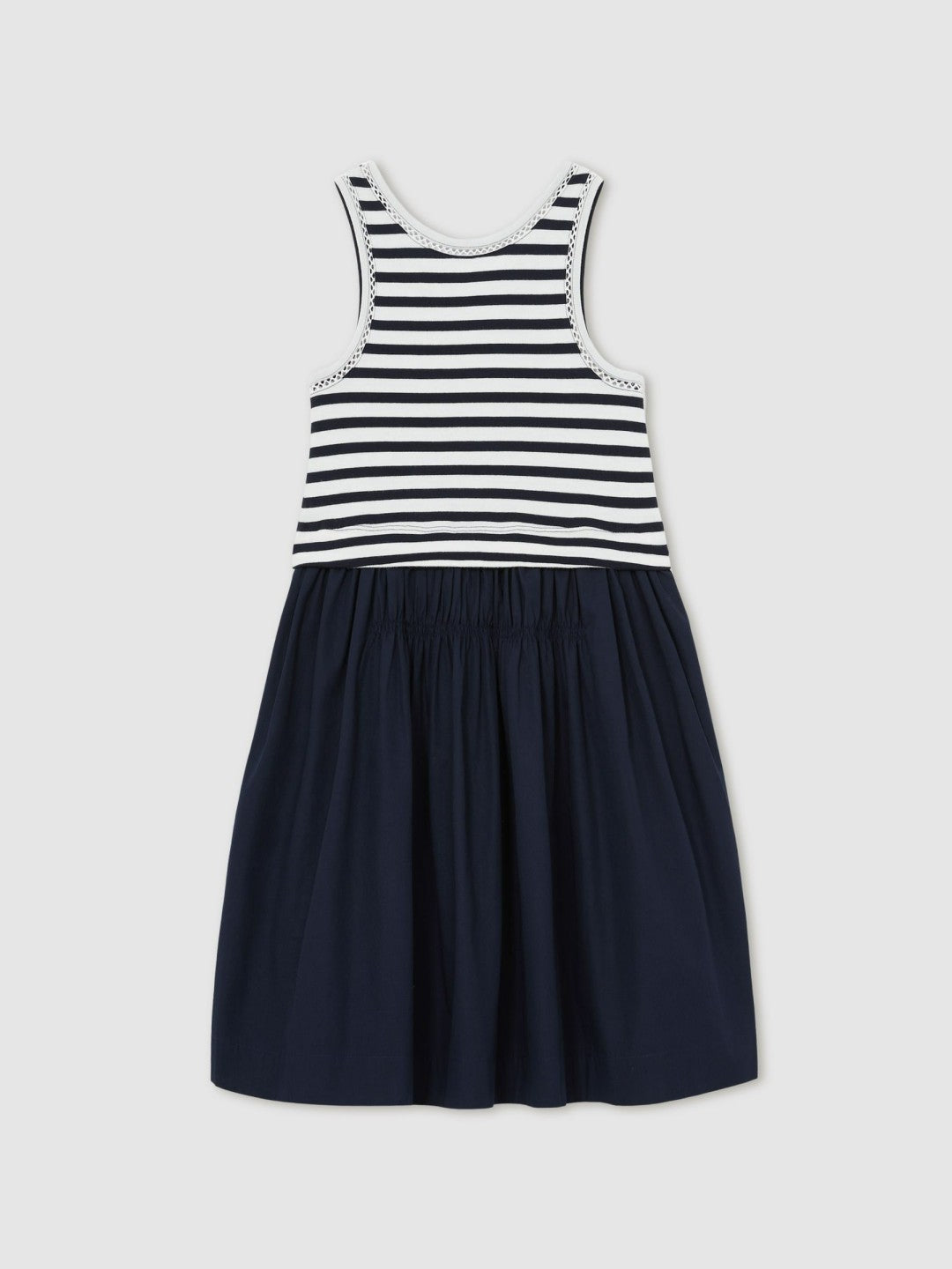 Reiss 3-9 yrs Cotton Layered Sleeveless Midi Dress in Navy