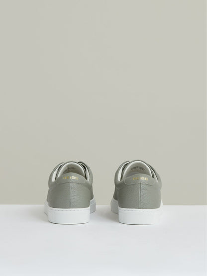 Reiss Tumbled-Leather Low-Top Trainers in Mint Green