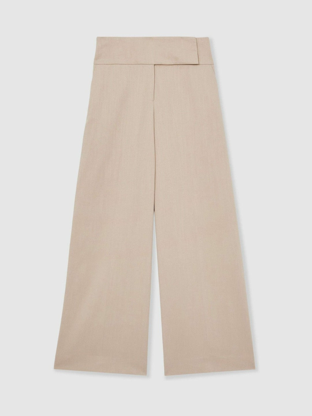 Reiss Lyocell-Linen Wide-Leg Trousers in Neutral