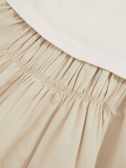 Reiss 13-14 yrs Cotton Layered Sleeveless Midi Dress in Neutral