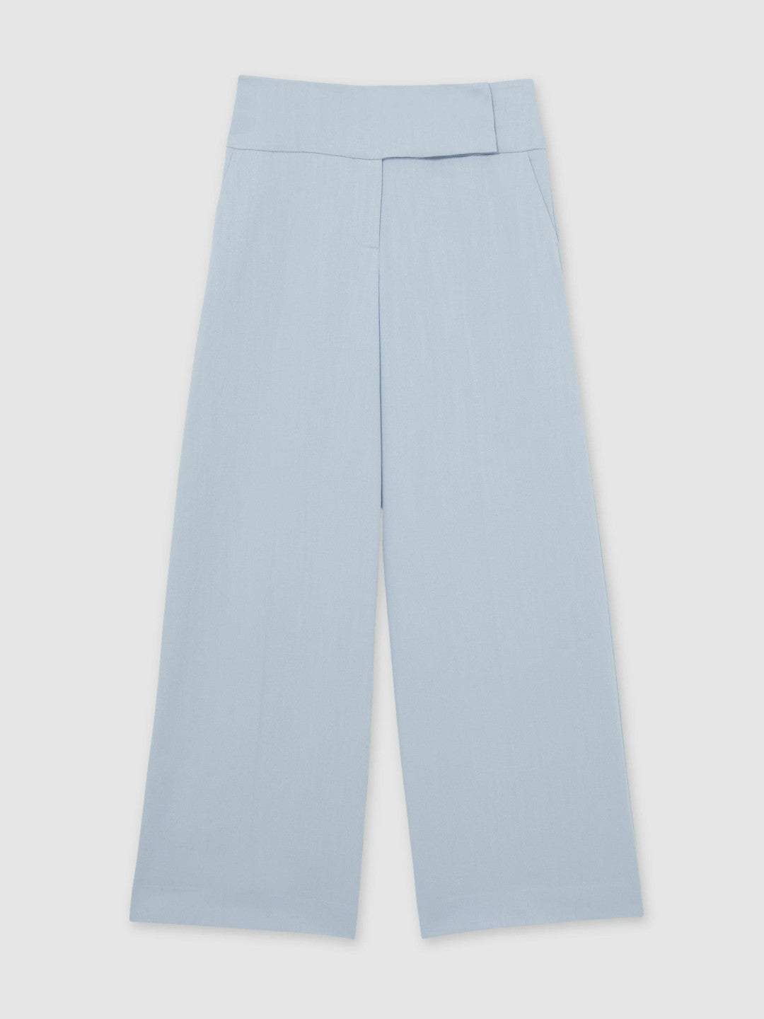 Reiss Lyocell-Linen Wide-Leg Trousers in Blue
