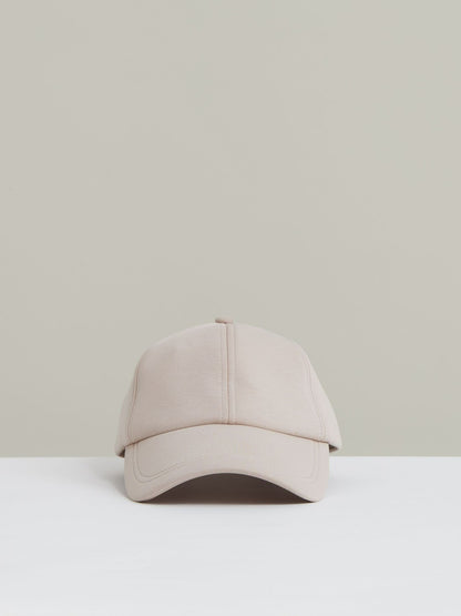 Reiss Jersey Logo-Embroidered Baseball Cap in Light Camel