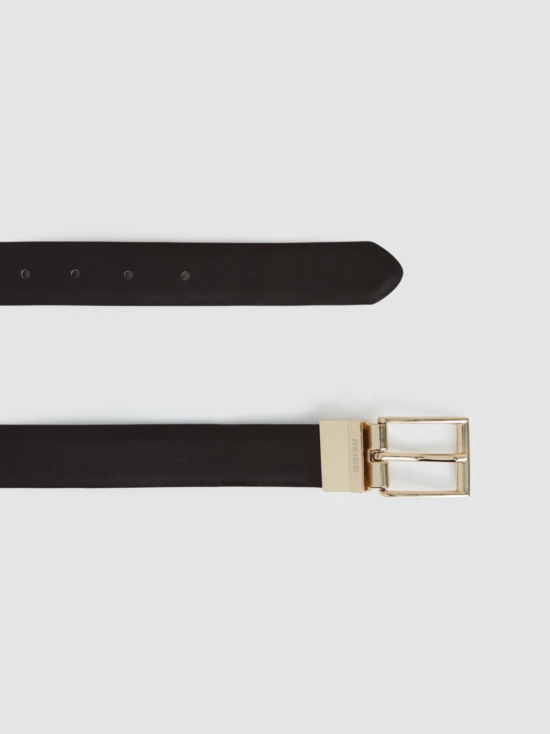 Reiss Reversible Leather Belt with Interchangeable Buckle in Black/Brown