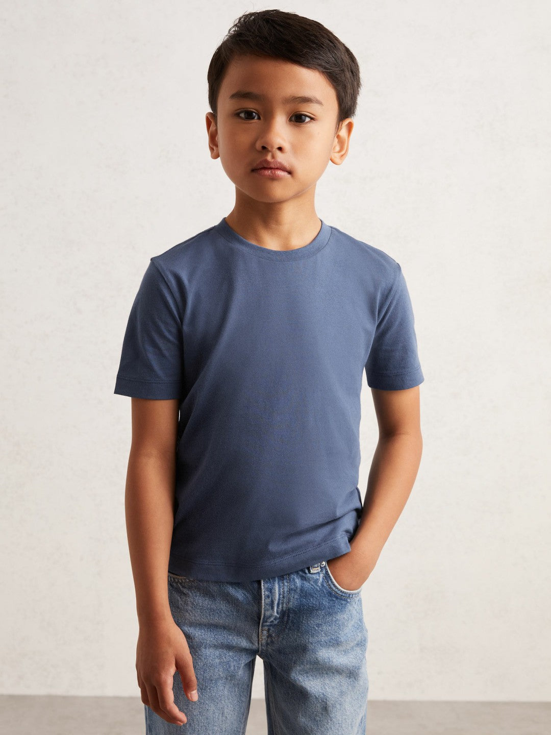 Reiss 3-9 yrs Crew Neck T-Shirt in Ocean Blue