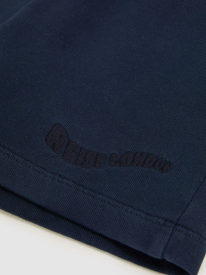 Reiss 9-13 yrs Cotton Brand-Embroidered Shorts in Washed Navy