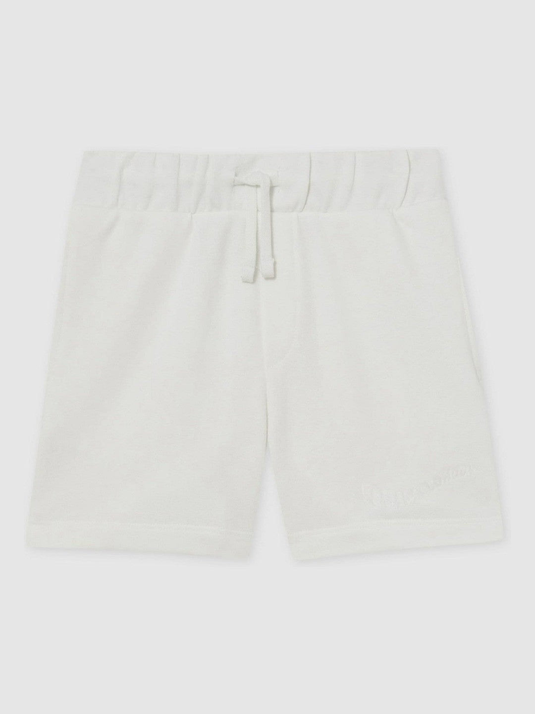 Reiss 9-13 yrs Cotton Brand-Embroidered Shorts in Off White