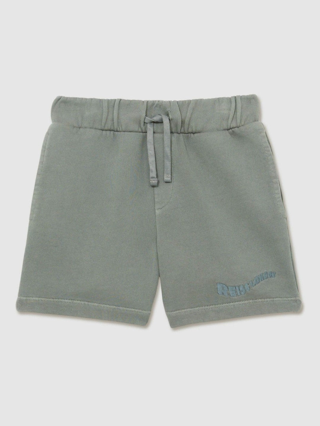 Reiss 3-9 yrs Cotton Brand-Embroidered Shorts in Washed Sage