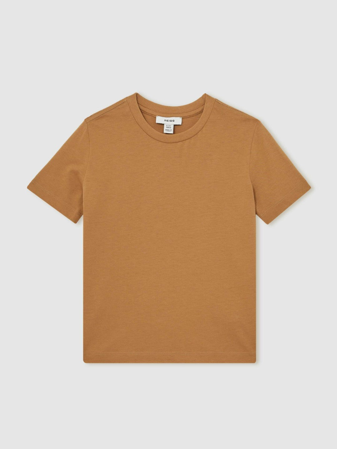 Reiss 9-13 yrs Crew Neck T-Shirt in Tan Brown