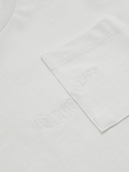 Reiss 9-13 yrs Cotton Palm-Embroidery Oversize T-Shirt in Off White