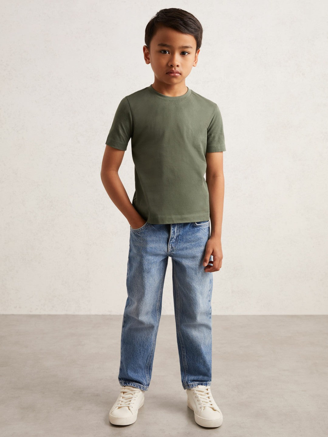 Reiss 9-13 yrs Crew Neck T-Shirt in Dark Sage