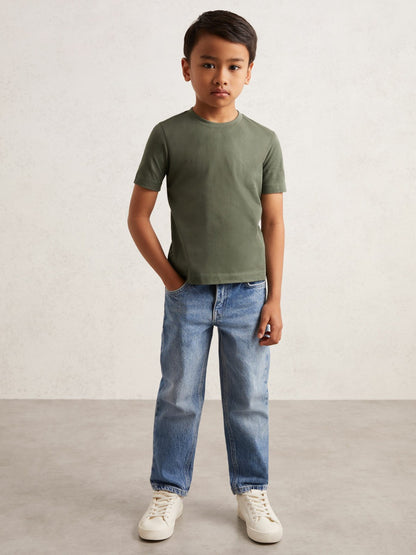 Reiss 9-13 yrs Crew Neck T-Shirt in Dark Sage