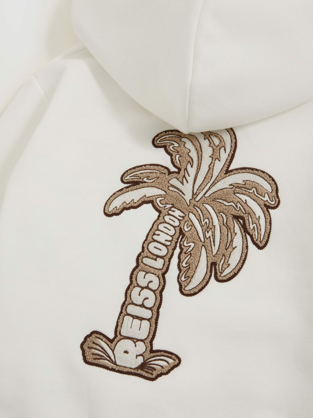 Reiss 3-9 yrs Cotton-Blend Palm-Embroidered Hoodie in Off White