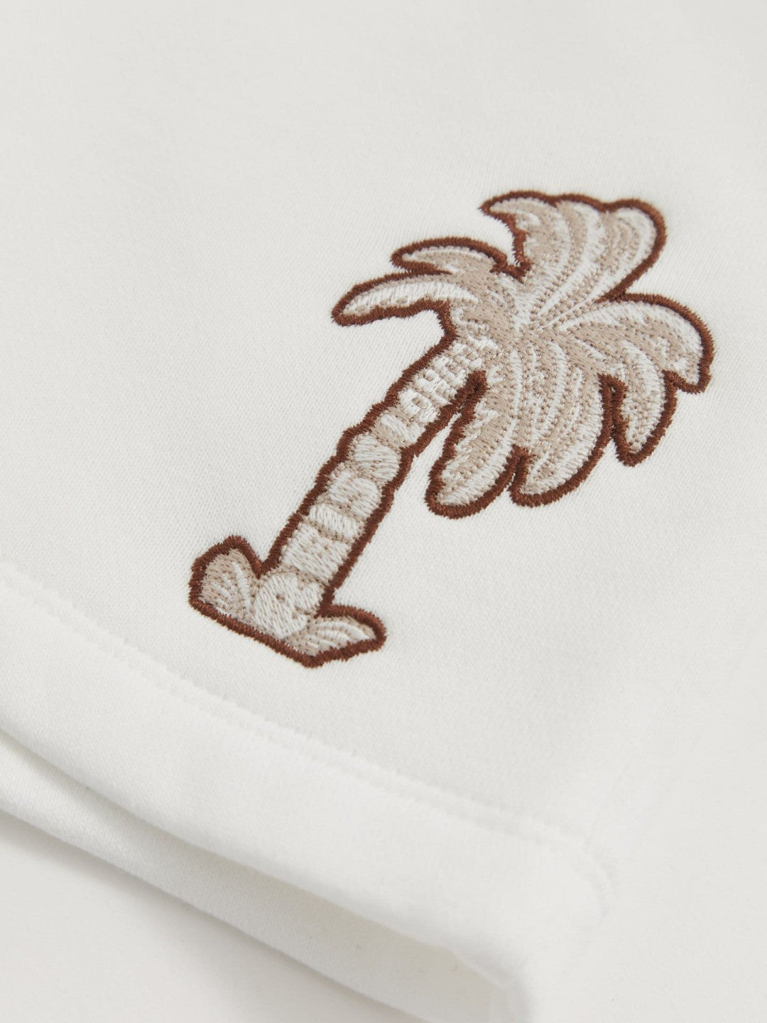 Reiss 3-9 yrs Cotton Blend Palm Embroidered Shorts in Off White