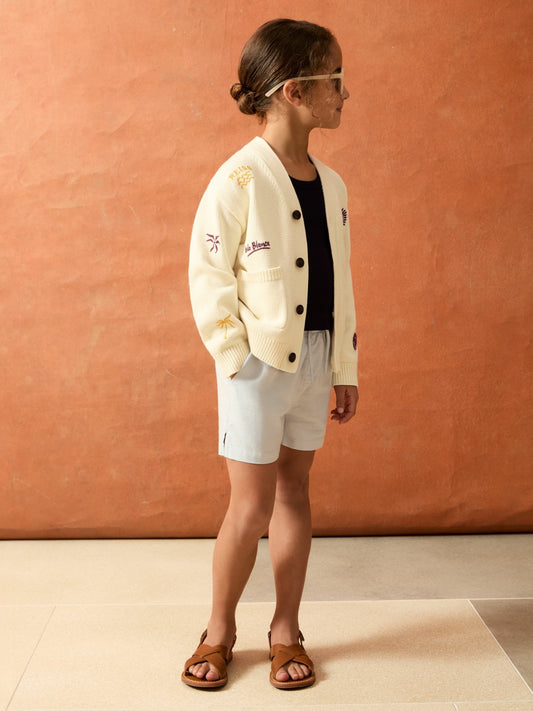 Reiss 4-9 yrs SmileyWorld Embroidery Cardigan Unisex Fit in Off White