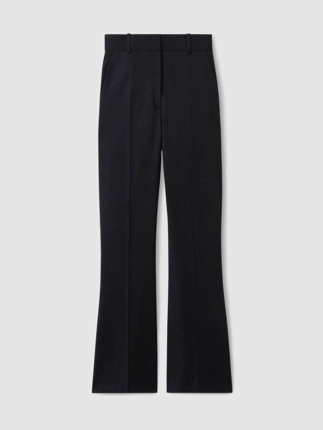 Reiss Petite Wool-Blend Wide-Leg Suit Trousers in Navy
