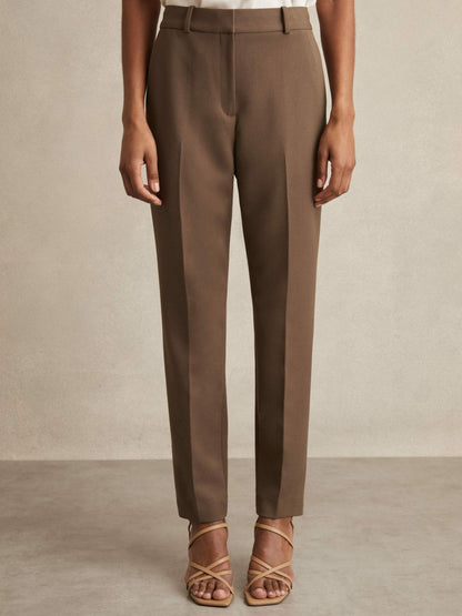 Reiss Petite Slim Fit Suit Trousers in Mink Neutral