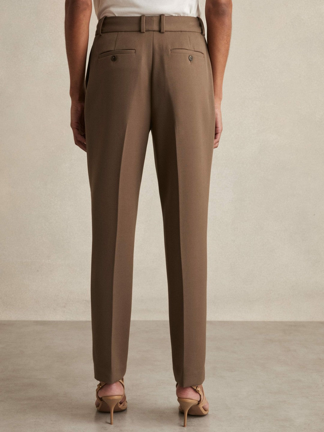 Reiss Petite Slim Fit Suit Trousers in Mink Neutral