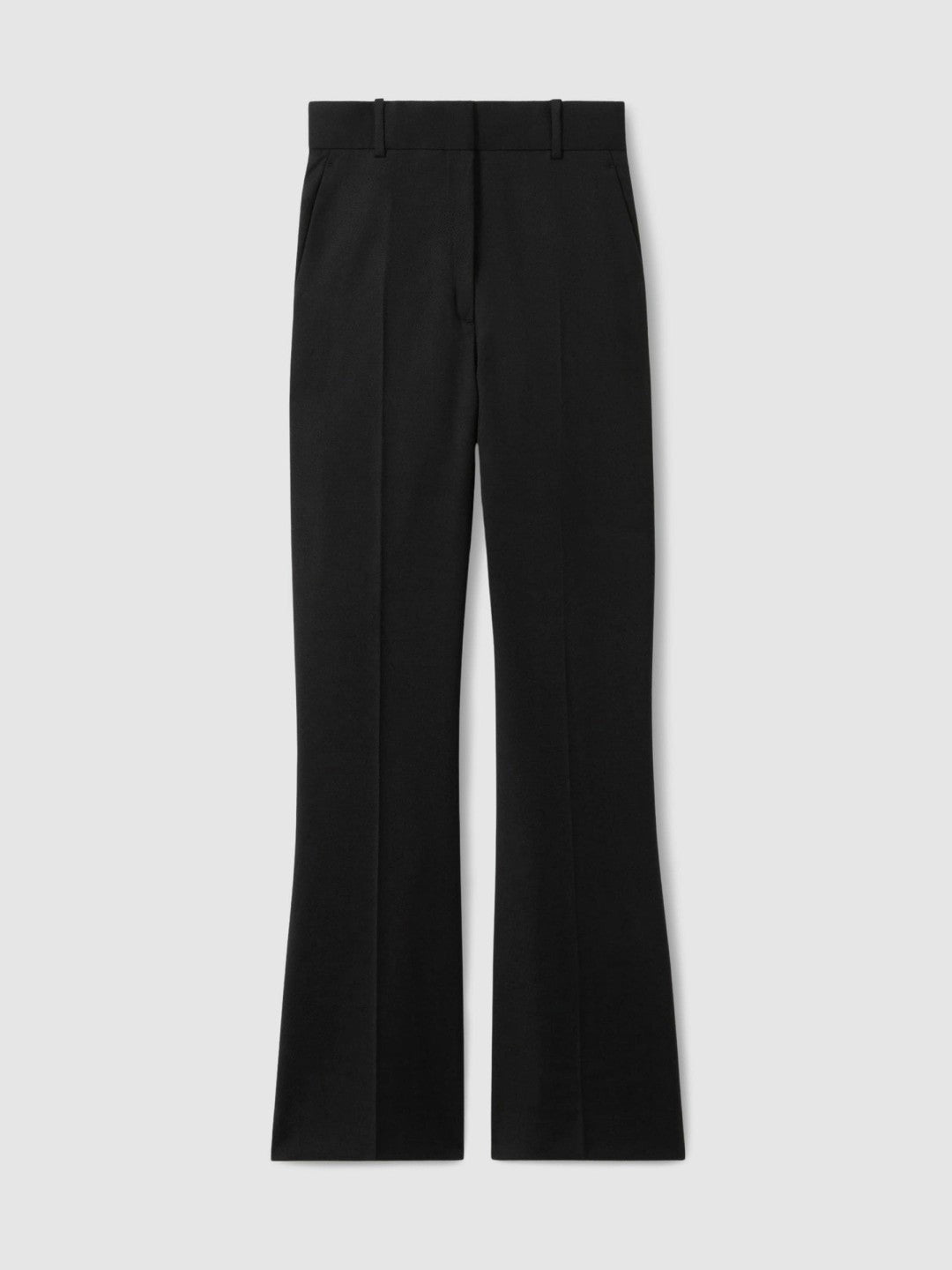 Reiss Petite Wool-Blend Wide-Leg Suit Trousers in Black