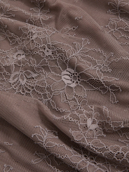 Reiss Lace Pencil Skirt in Taupe Brown