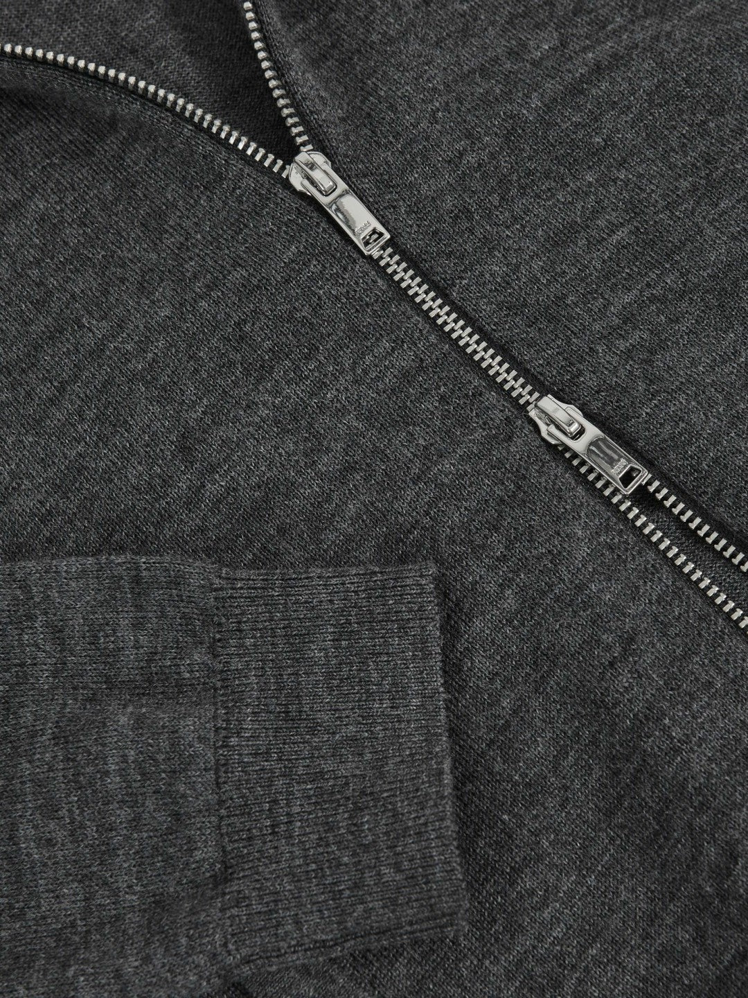 Reiss 3-9 yrs Merino Wool-Blend Zip-Through Cardigan in Derby Grey Melange