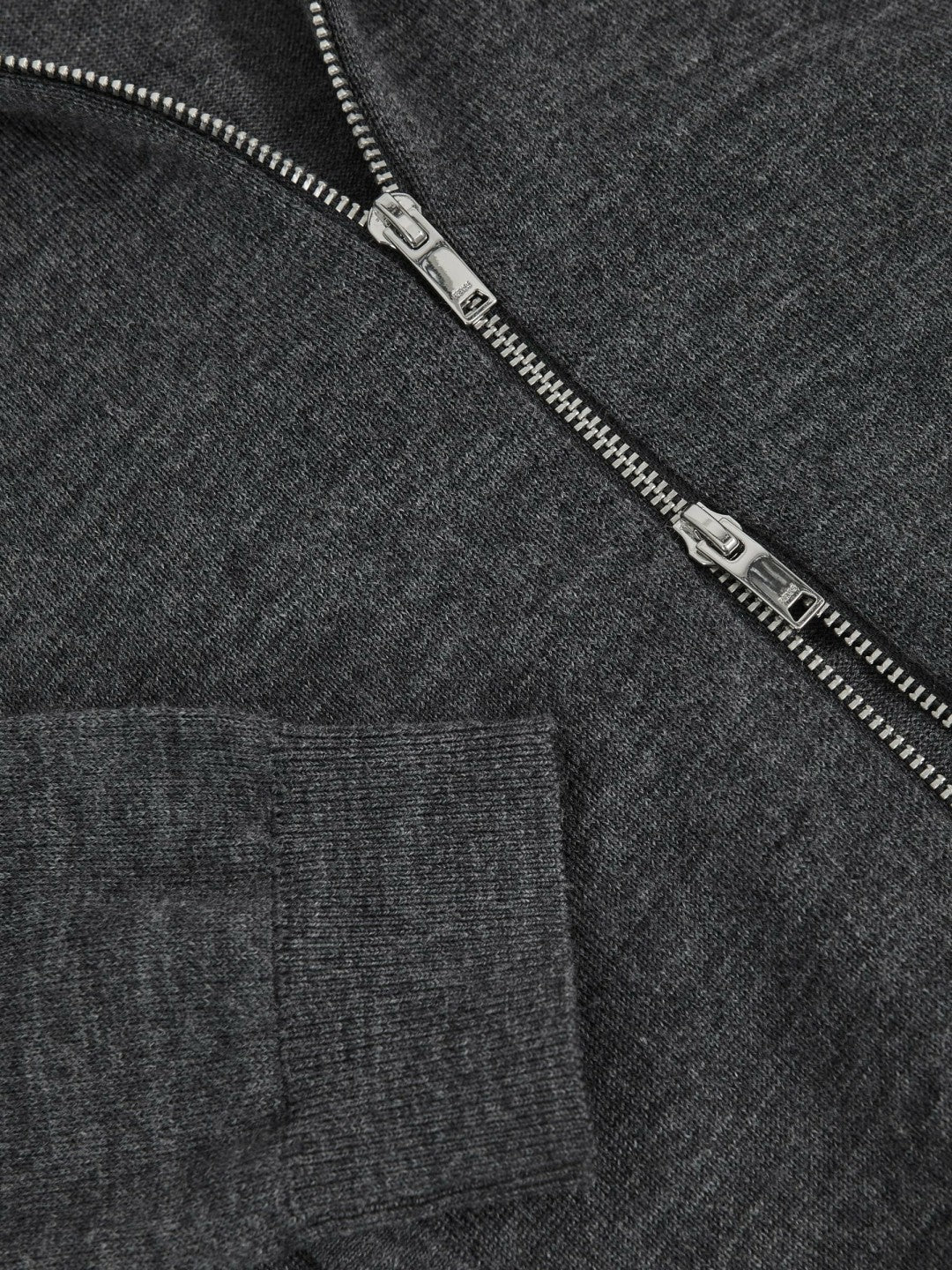 Reiss 9-13 yrs Merino Wool-Blend Zip-Through Cardigan in Derby Grey Melange