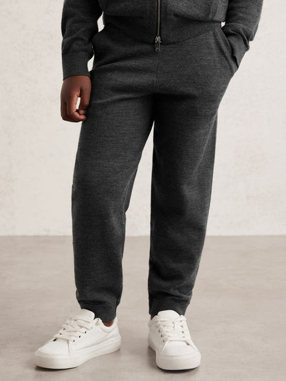 Reiss 3-9 yrs Merino Wool Cuffed Joggers in Derby Grey Melange