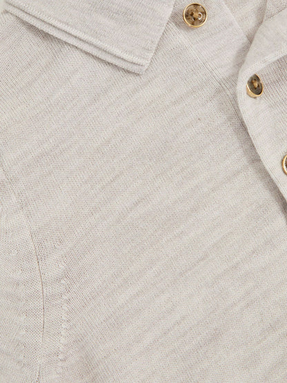 Reiss 3-9 yrs Merino Wool Short Sleeve Polo Shirt in Wicker Melange