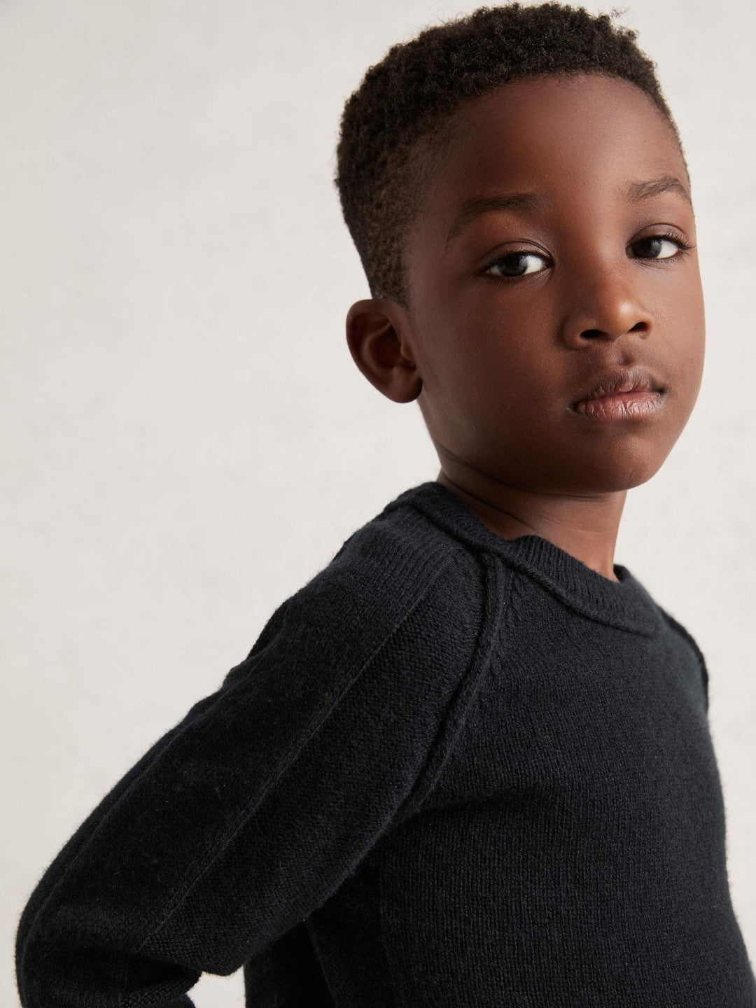 Reiss 3-9 yrs Wool-Cashmere Reverse-Seam Jumper in Navy